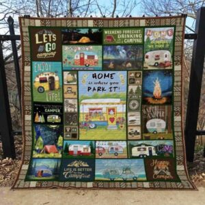 Camping Explore Quilt Blanket  Quilt
